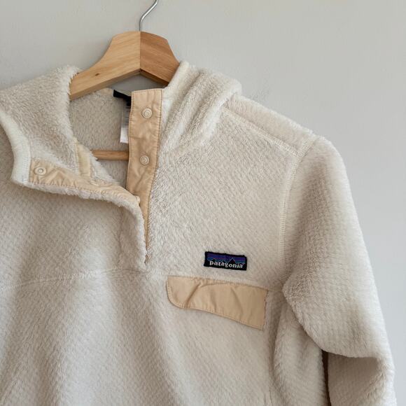 Patagonia Raw Linen Pocket Snap T-Fleece Pullover Sweater Cream S - Picture 3 of 8